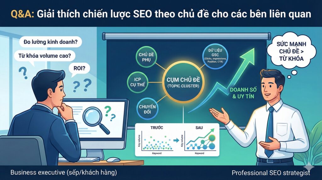 Q A Giai thich chien luoc SEO theo chu de cho cac ben lien quan
