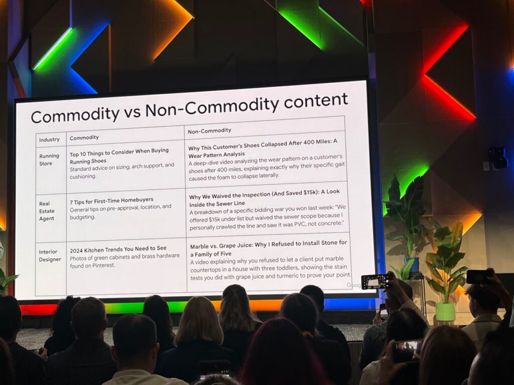Các nền tảng nội dung phát triển hệ miễn dịch chống lại AI Slop như nào? 4 commodity vs non commodity content google